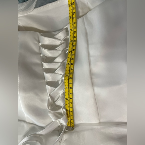 Wedding Bride Prom Dress Gown Sz XS NWOT White Layered Tulle Pleated Corset - Picture 13 of 16